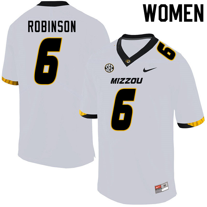 Women #6 Darius Robinson Missouri Tigers College Football Jerseys Sale-White